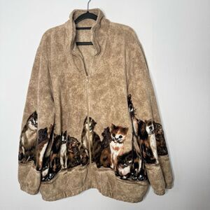 Vintage cat print jacket